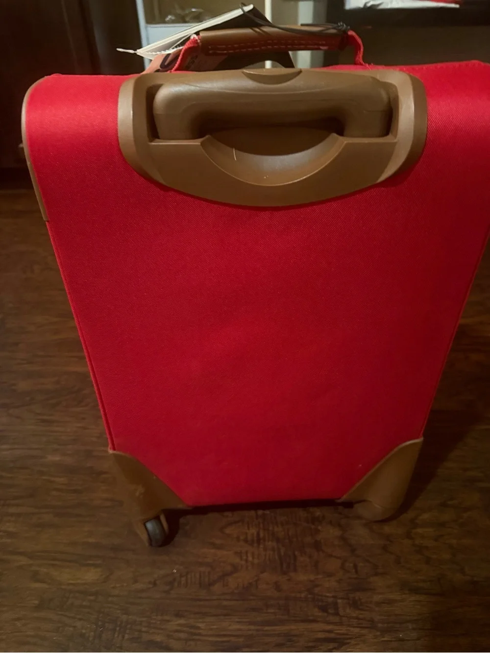 Tommy Hilfiger Red Carry-On Spinner with Striped Trim